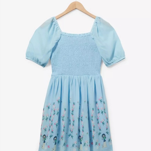 BNWT-Disney Mulan (& Little Brother) Light Blue Embroidered Mini Dress - Picture 3 of 12